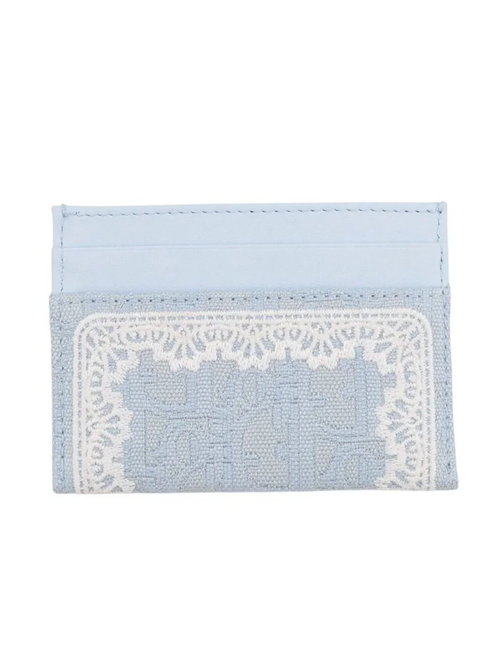 Dior Card Case Oblique Embroidery Lace